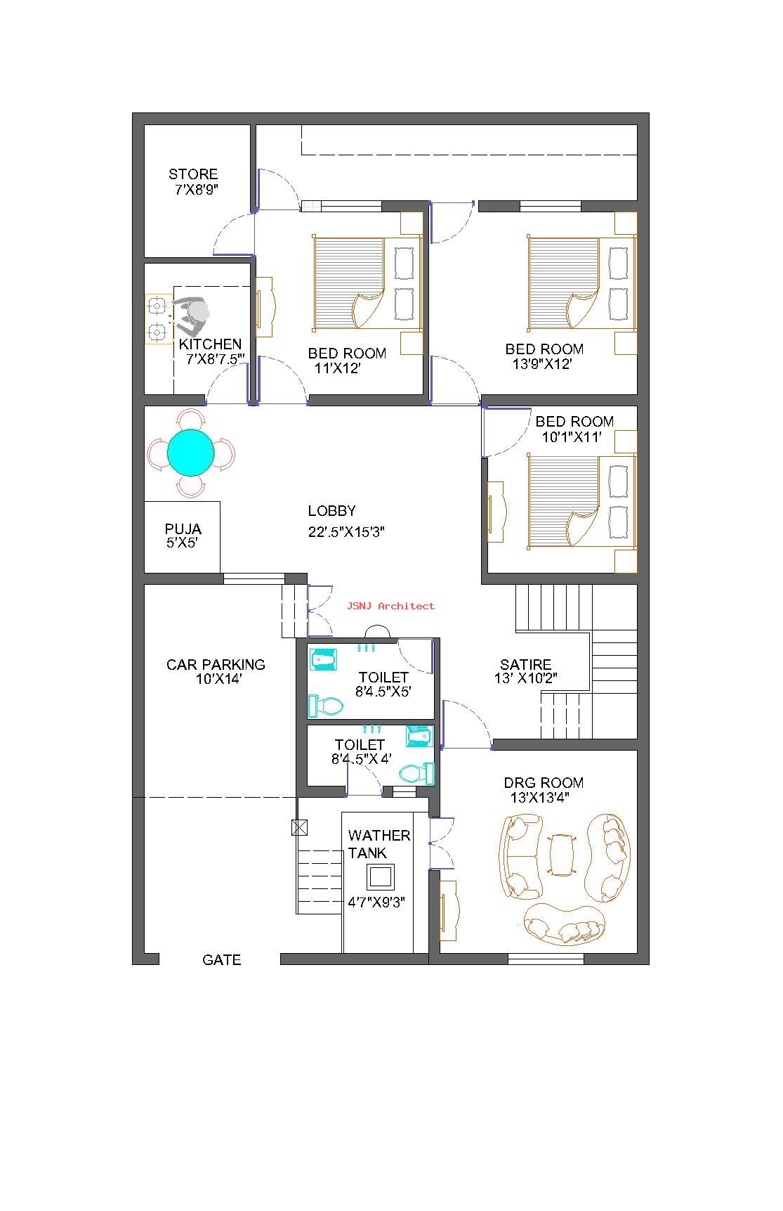 40x45 Duplex House Plan â€“ Elegant 6BHK Family Home Design
