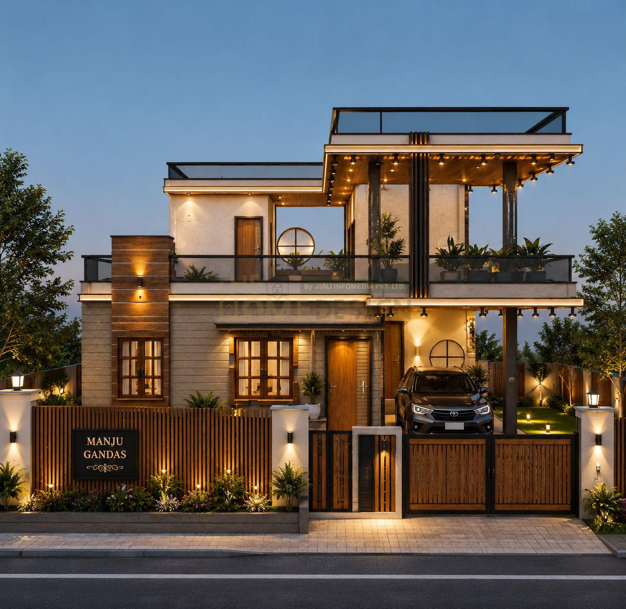 Modern Double Storey House Front Elevation Design | Luxury Home Exterior 2026