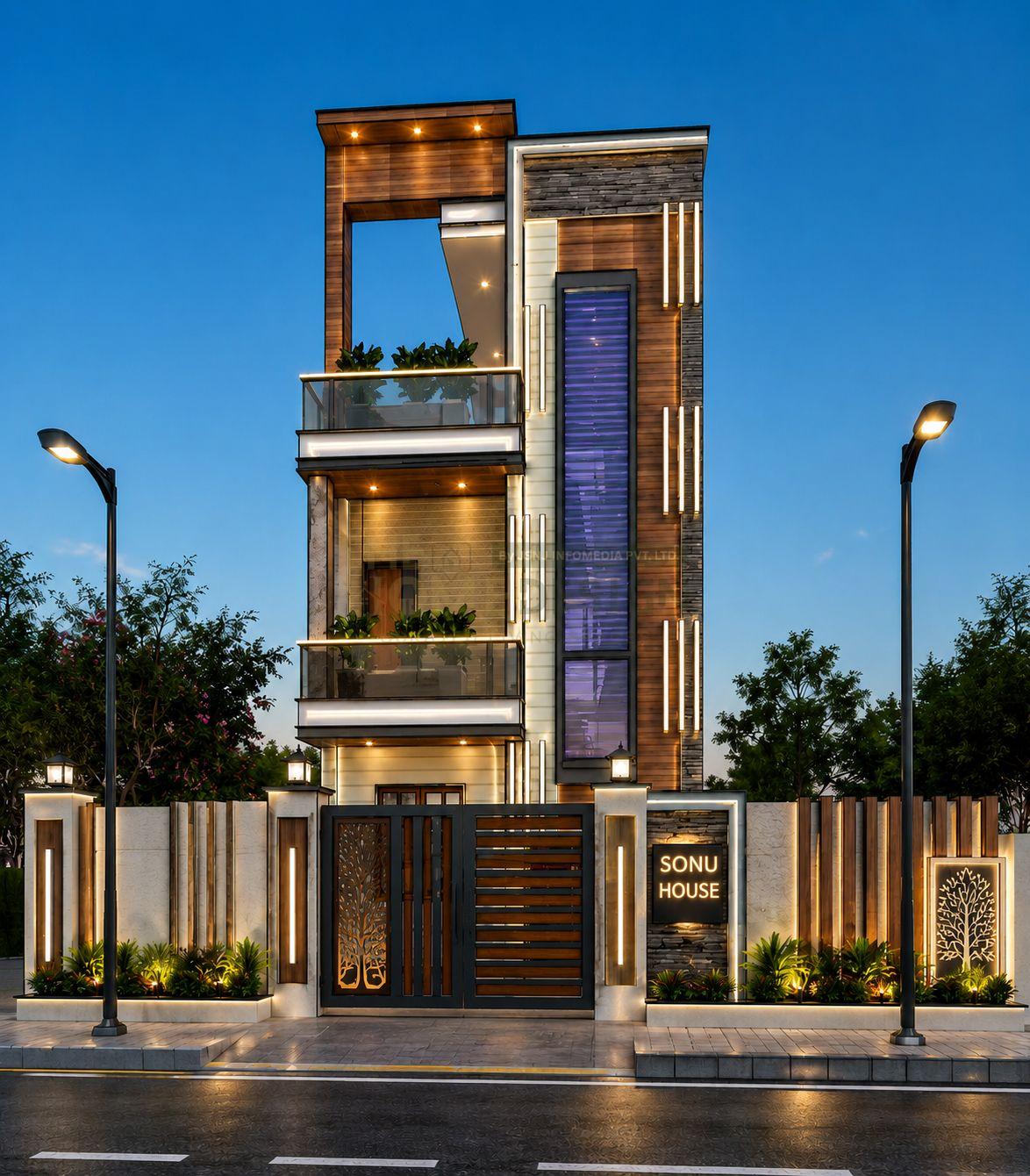 Modern Double Storey House Front Elevation Design | Luxury Home Exterior 2026