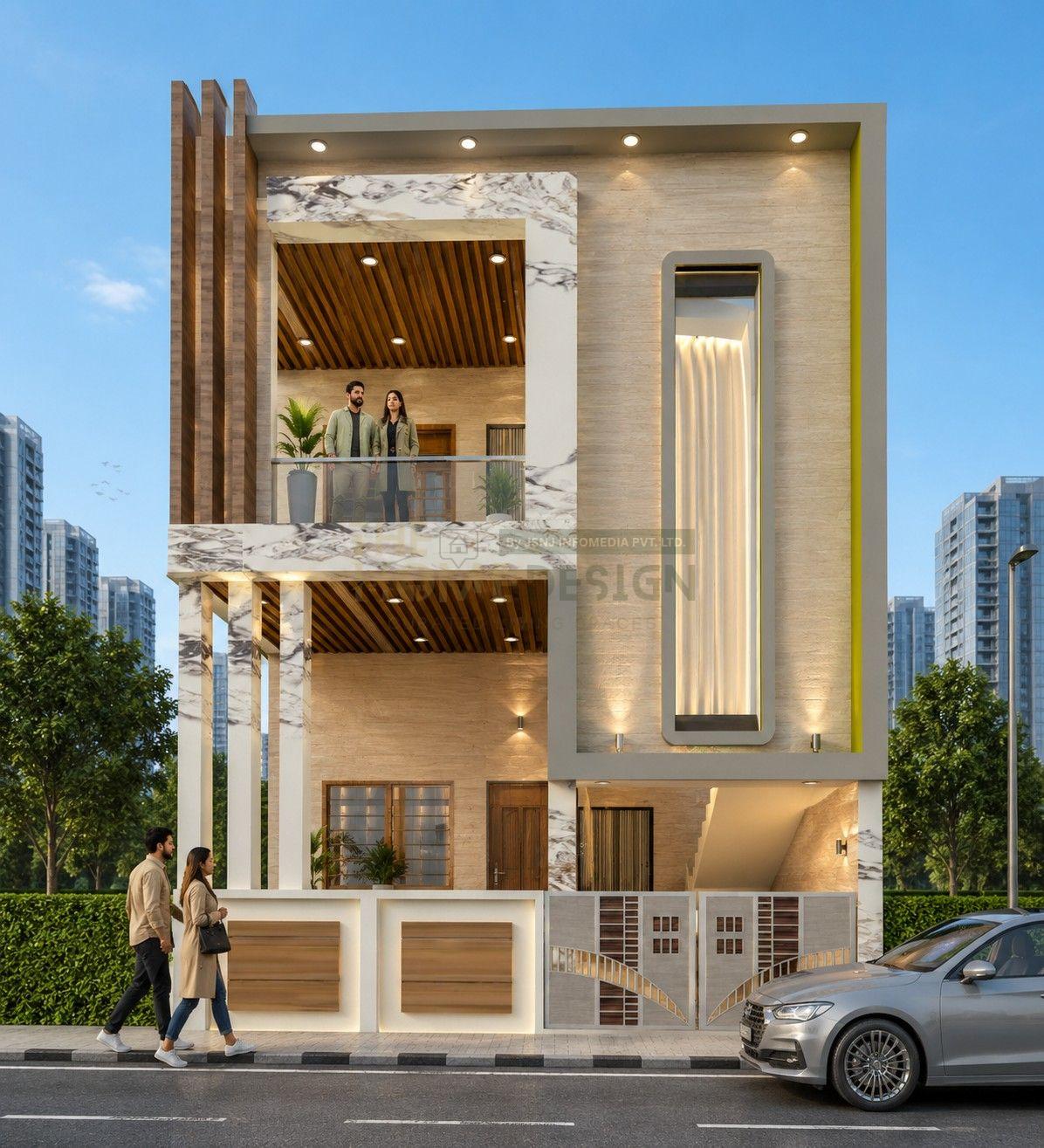 Modern Double Storey House Front Elevation Design | Luxury Home Exterior 2026