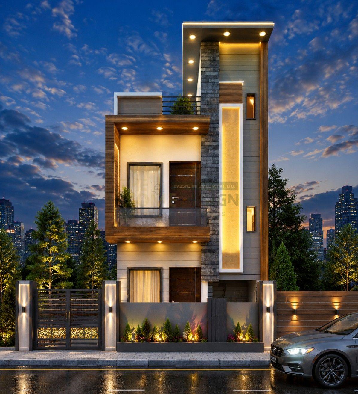 Modern Luxury Double Storey House | Contemporary Front Elevation Design with Premium Exterior