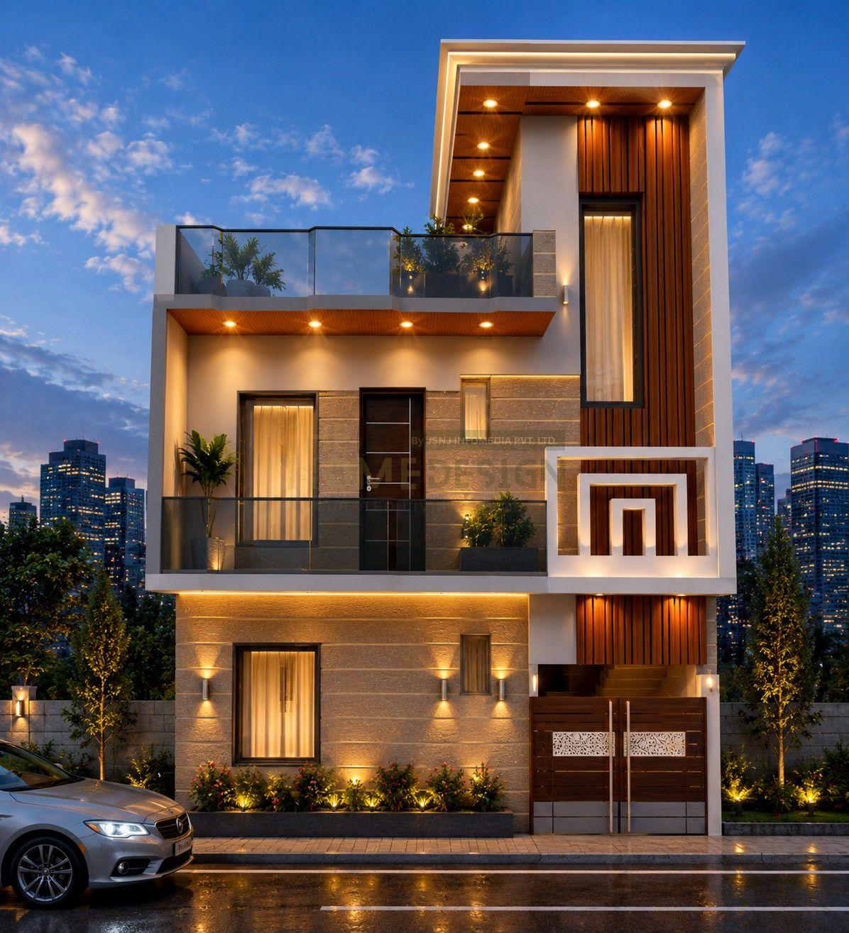 Modern Luxury Double Storey House | Contemporary Front Elevation Design with Premium Exterior