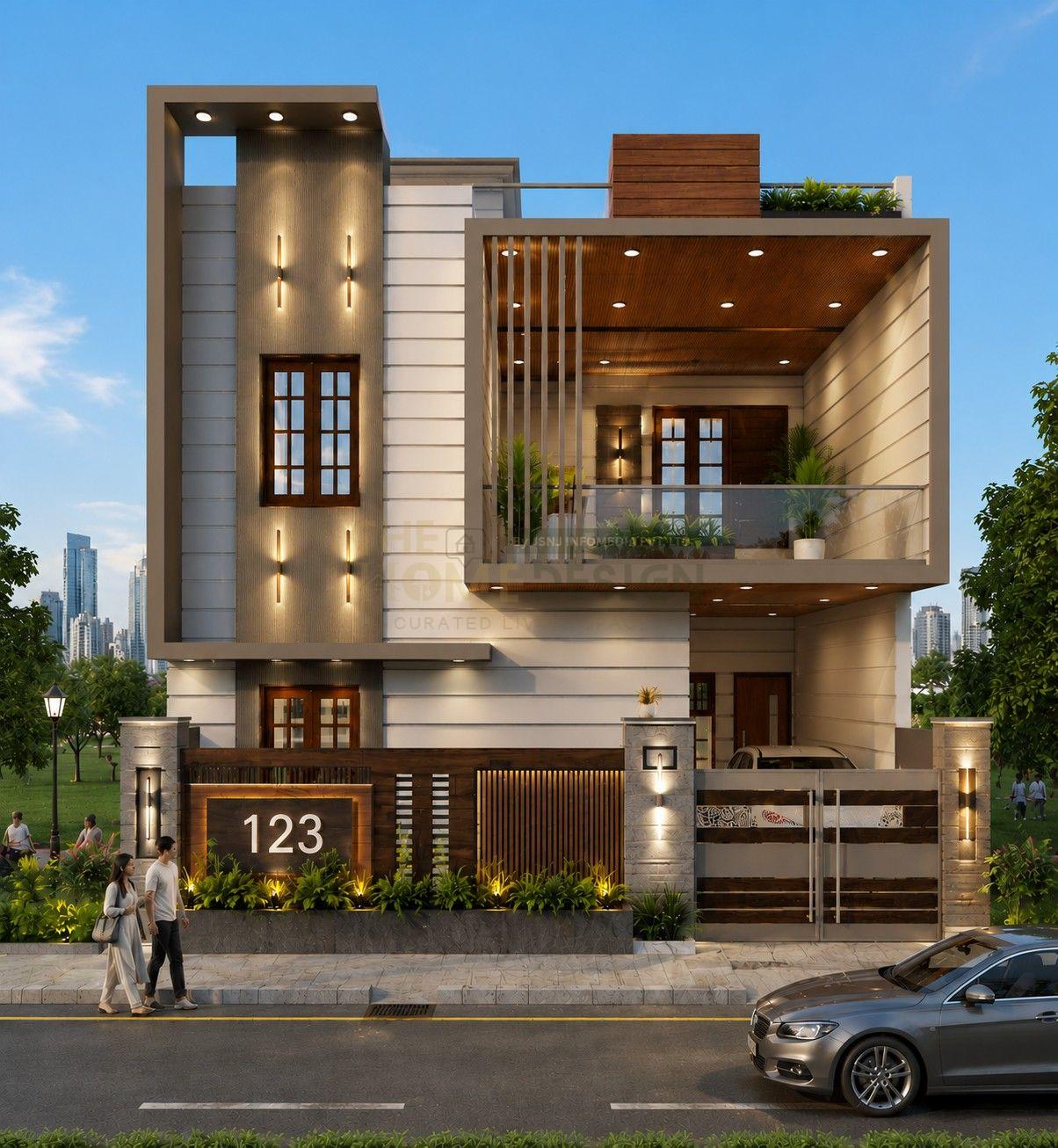 Modern Luxury Double Storey House | Contemporary Front Elevation Design with Premium Exterior