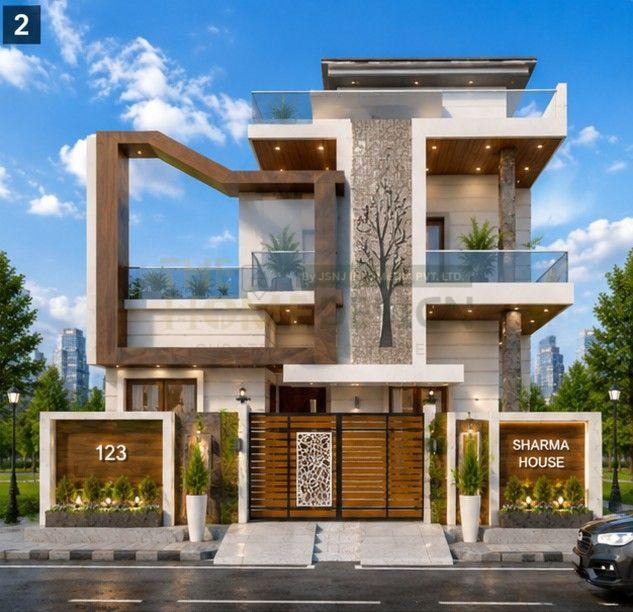 Modern Luxury Double Storey House | Contemporary Front Elevation Design with Premium Exterior