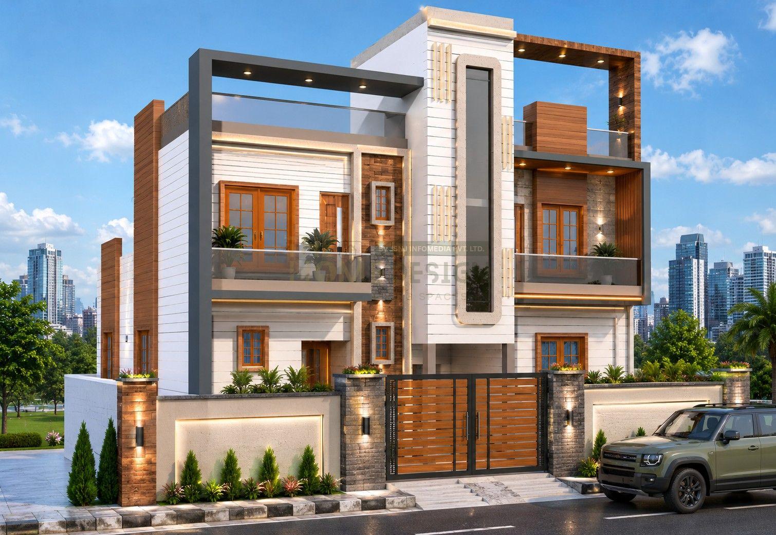 Modern Luxury Double Storey House | Contemporary Front Elevation Design with Premium Exterior